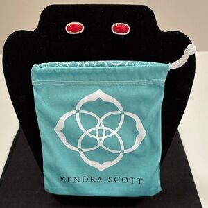 Kendra Scott Ellie Red Opaque Gold Stud Post Earrings